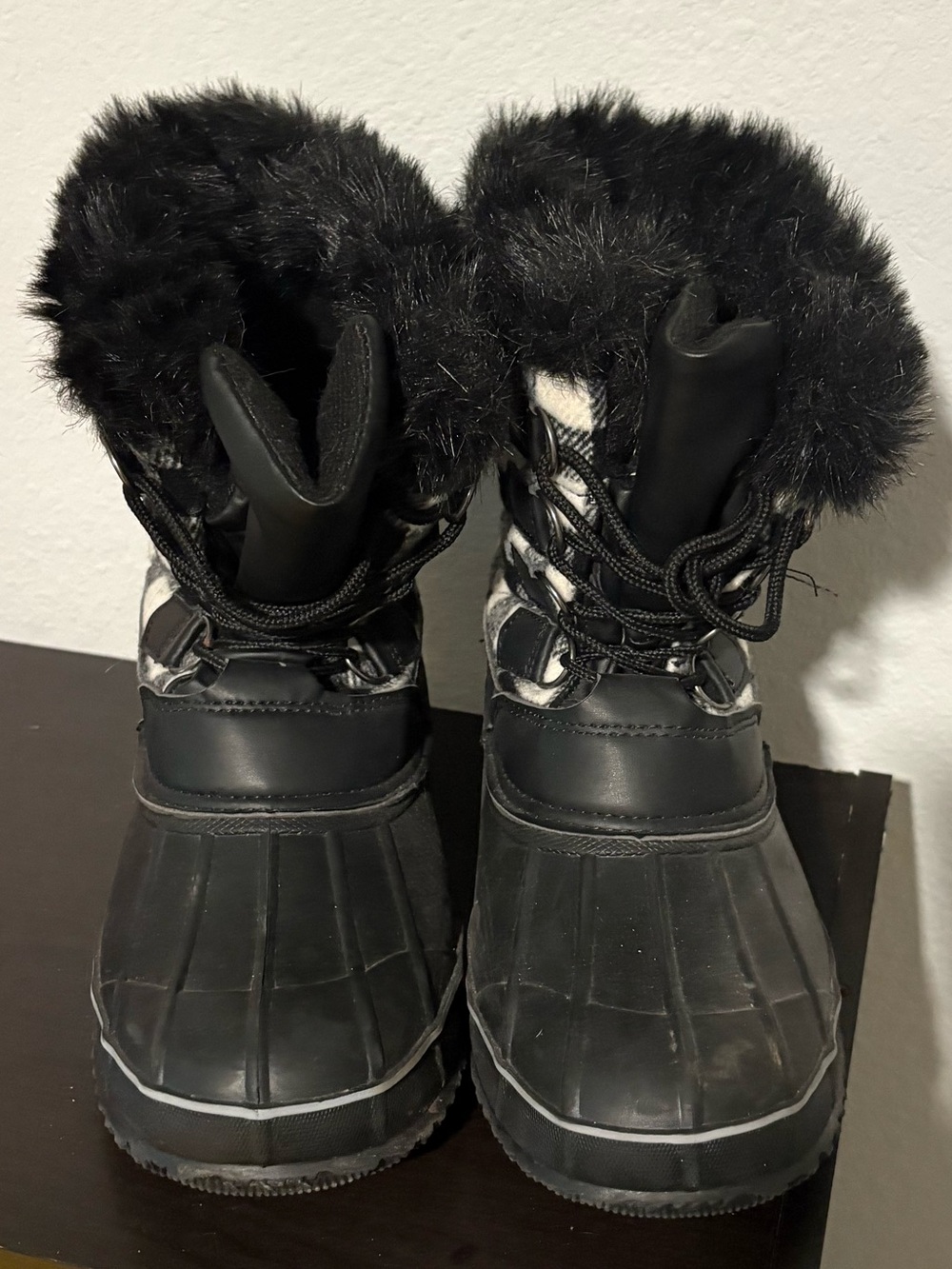 torrid Black Faux-Fur Winter Rain Boots